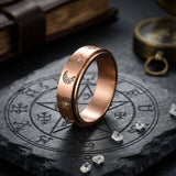 Simple Diamond-Set Star Moon Stainless Steel Spinner Ring