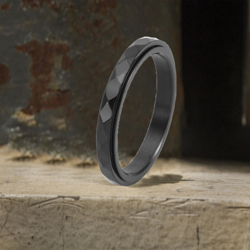 Simple Diamond Spinner Stainless Steel Ring – GTHIC