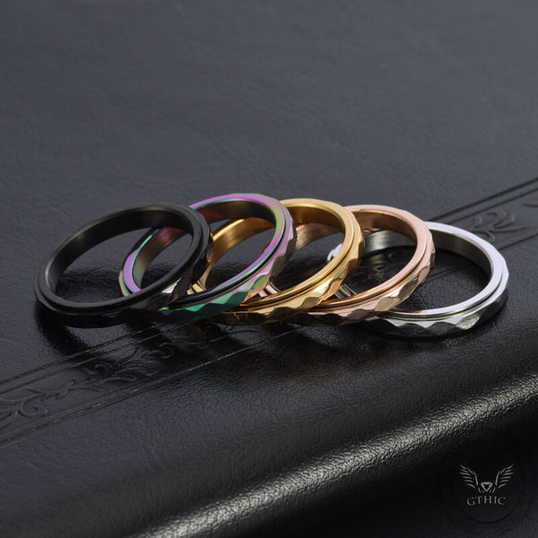 Simple Diamond Spinner Stainless Steel Ring | Gthic.com