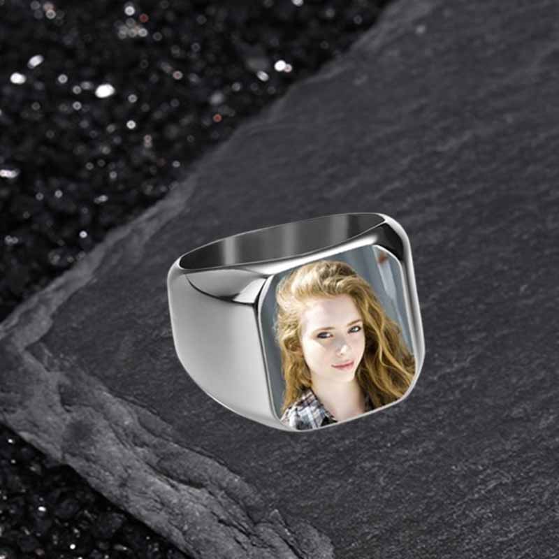 Simple DIY Color Printed Photo Stainless Steel Ring