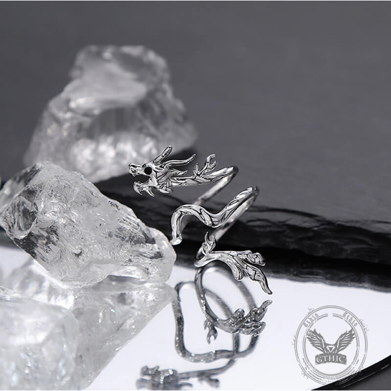 Simple Dragon Design Alloy Open Ring | Gthic.com