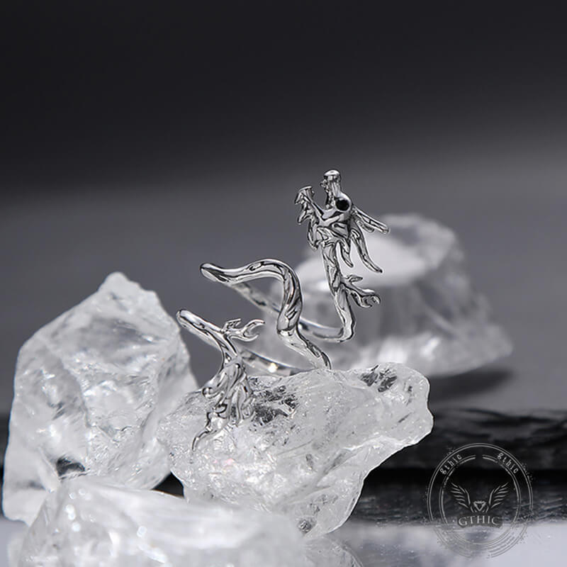 Simple Dragon Design Alloy Open Ring | Gthic.com