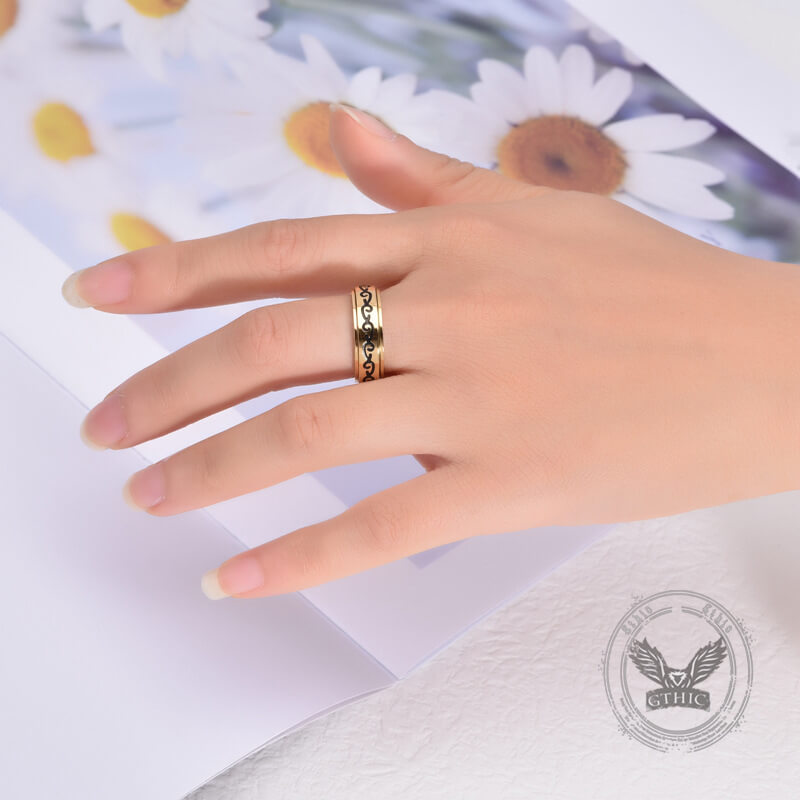 Simple Dragon Pattern Stainless Steel Spinner Ring 02 | Gthic.com