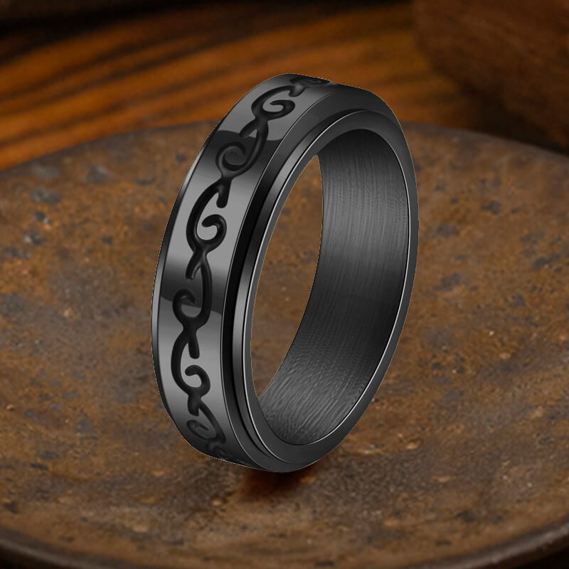 Simple Dragon Pattern Stainless Steel Spinner Ring