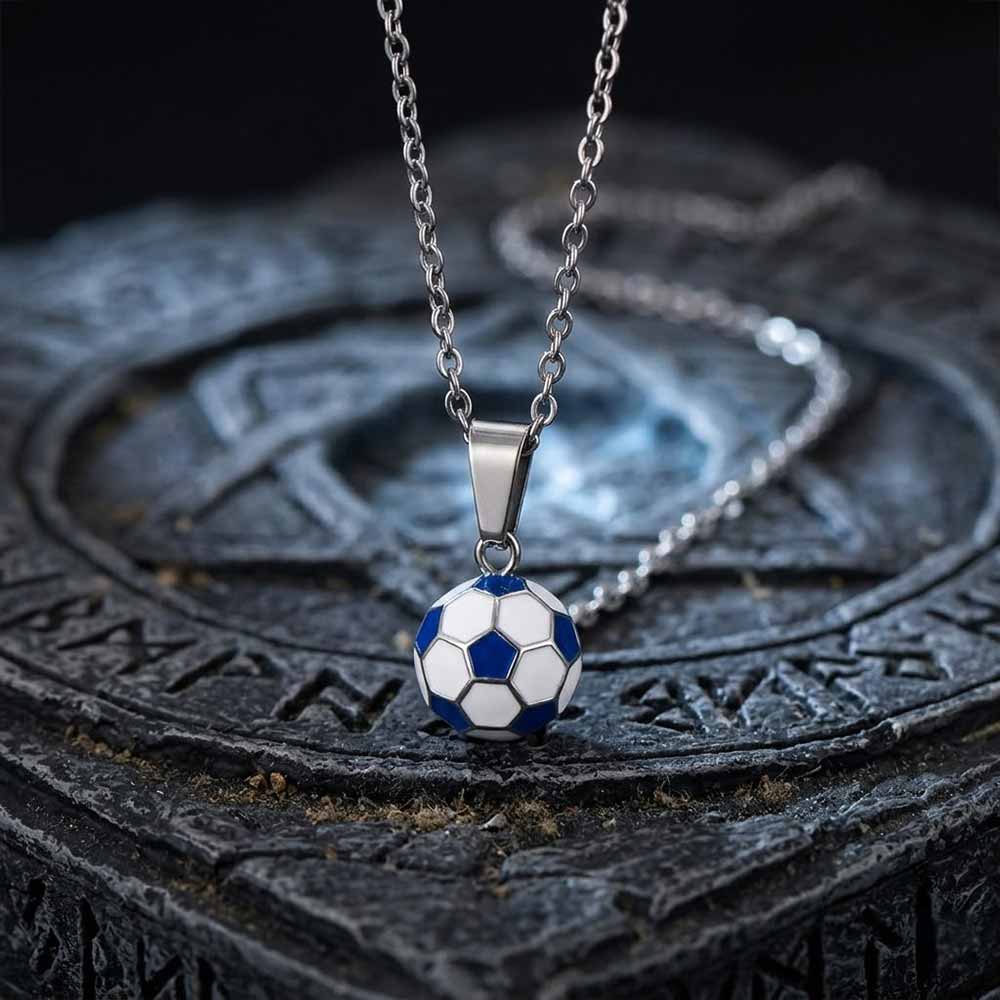 Simple Drip Glue Soccer Ball Stainless Steel Pendant
