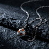 Simple Drip Glue Soccer Ball Stainless Steel Pendant