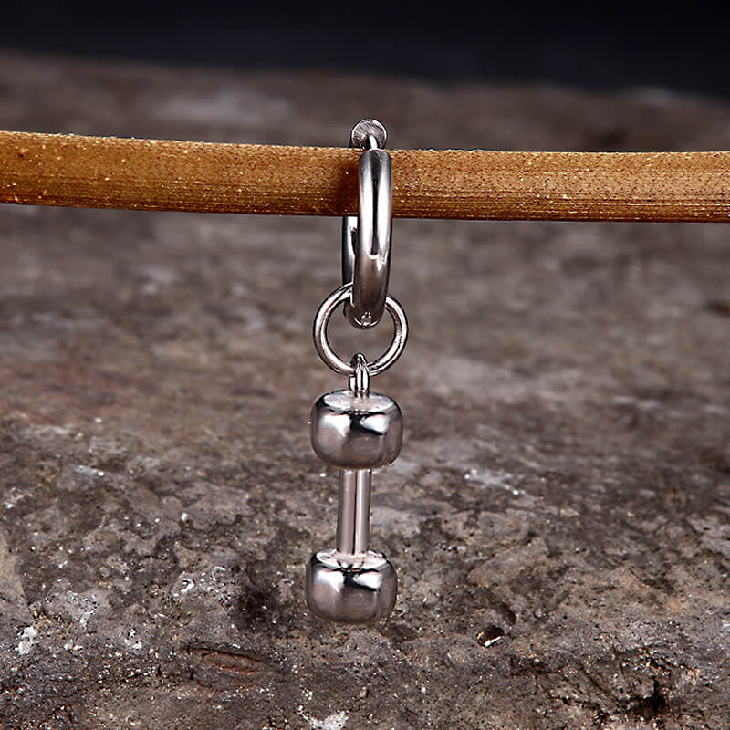 Simple Dumbbell Stainless Steel Drop Earrings
