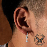 Simple Dumbbell Stainless Steel Drop Earrings 02 | Gthic.com