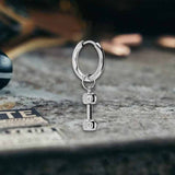 Simple Dumbbell Stainless Steel Drop Earrings 03 | Gthic.com