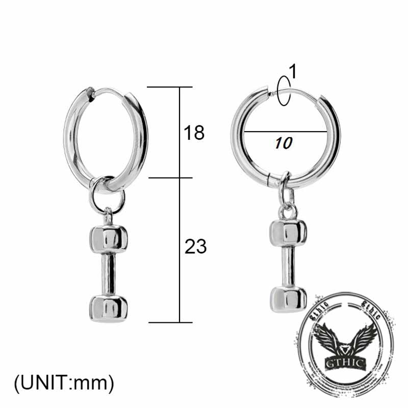 Simple Dumbbell Stainless Steel Drop Earrings