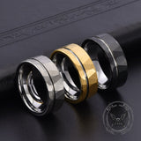 Simple Flat Hammered Tungsten Wide Ring | Gthic.com