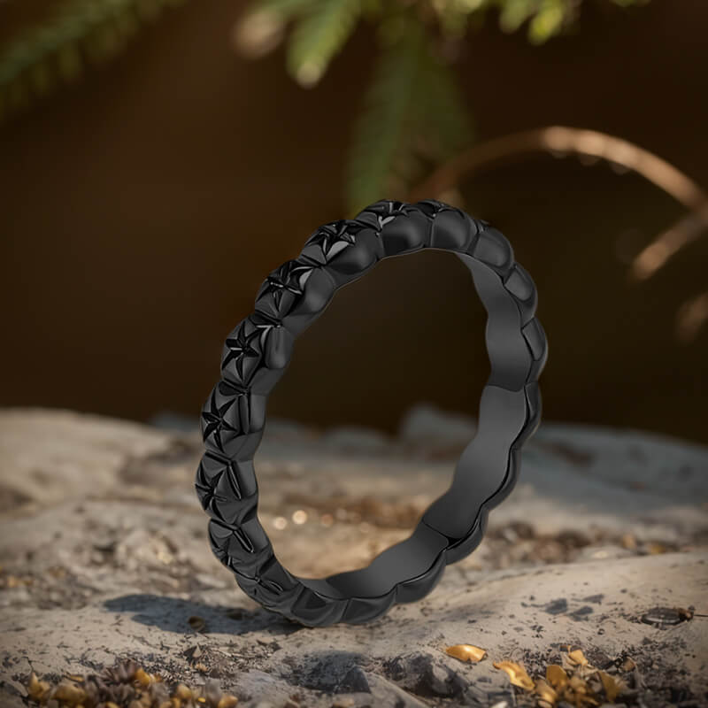 Simple Floral Stainless Steel Band Ring | Gthic.com
