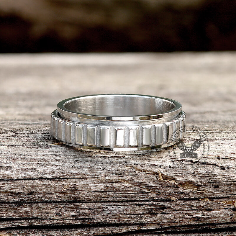 Simple Gear Stainless Steel Spinner Ring | Gthic.com