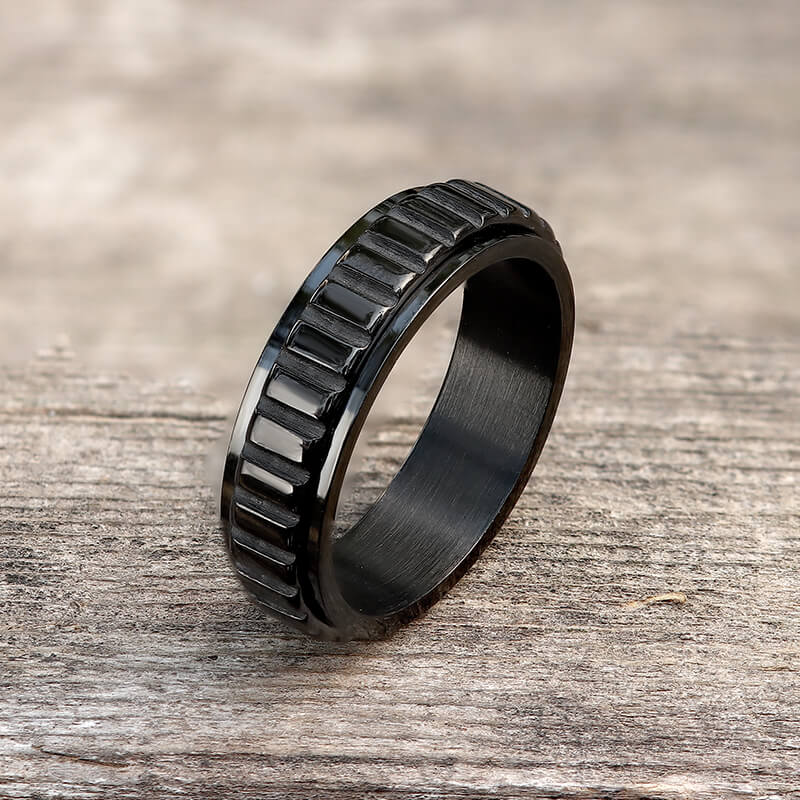 Simple Gear Stainless Steel Spinner Ring | Gthic.com