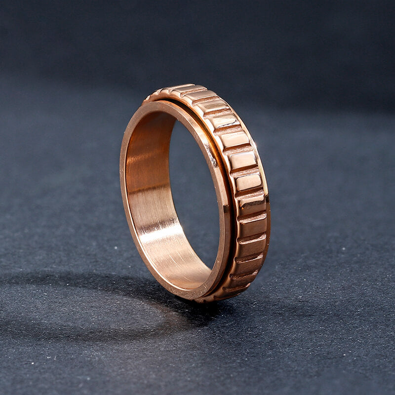 Simple Gear Stainless Steel Spinner Ring | Gthic.com