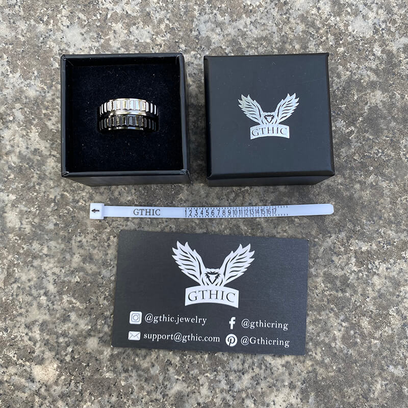 Simple Gear Stainless Steel Spinner Ring