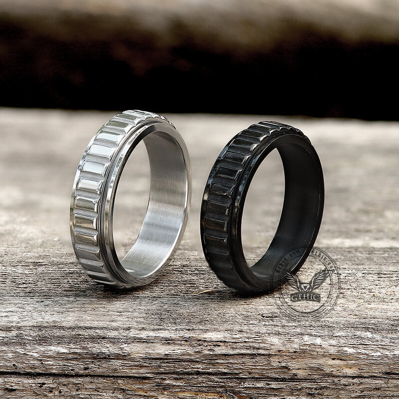 Simple Gear Stainless Steel Spinner Ring | Gthic.com
