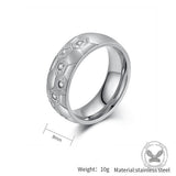 Simple Gem Hexagon Pattern Soccer Stainless Steel Ring