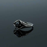 Simple Gemstone Eye Design Stainless Steel Ring