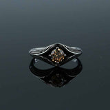 Simple Gemstone Eye Design Stainless Steel Ring