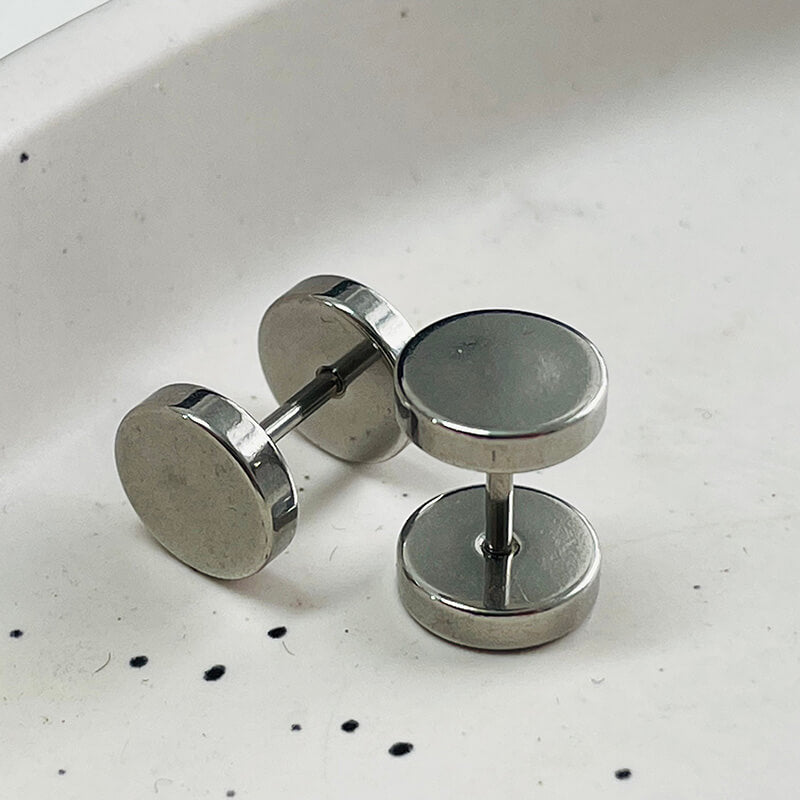 Simple Great Wall Pattern Stainless Steel Stud Earrings | Gthic.com