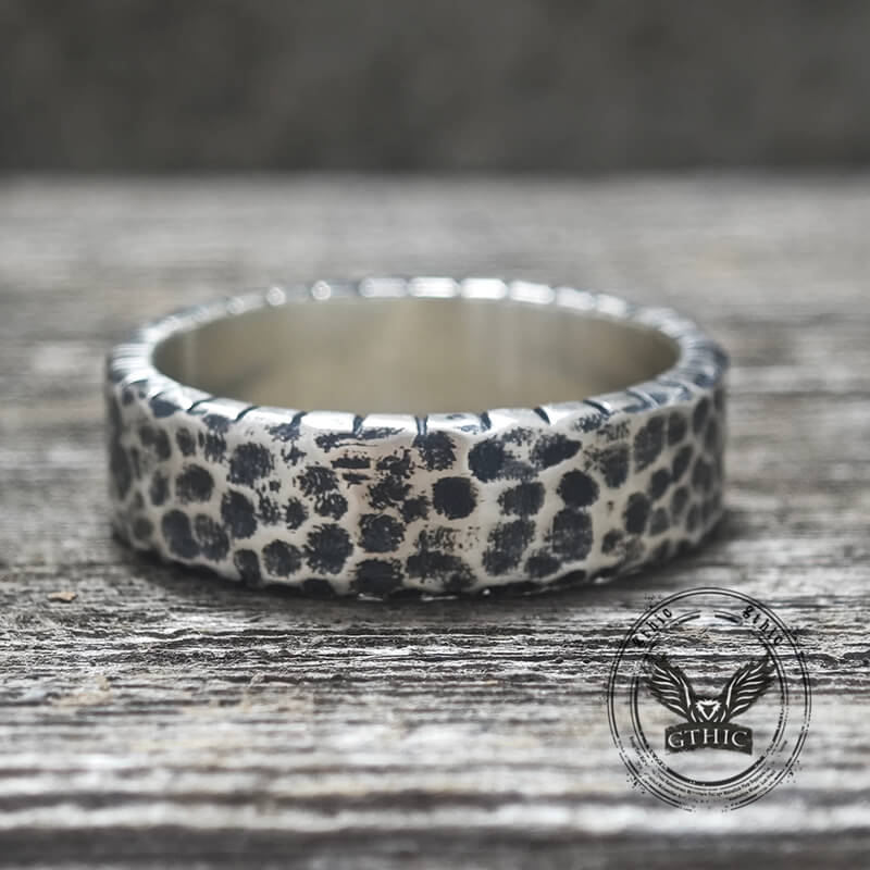 Simple Hammered Sterling Silver Band Ring | Gthic.com