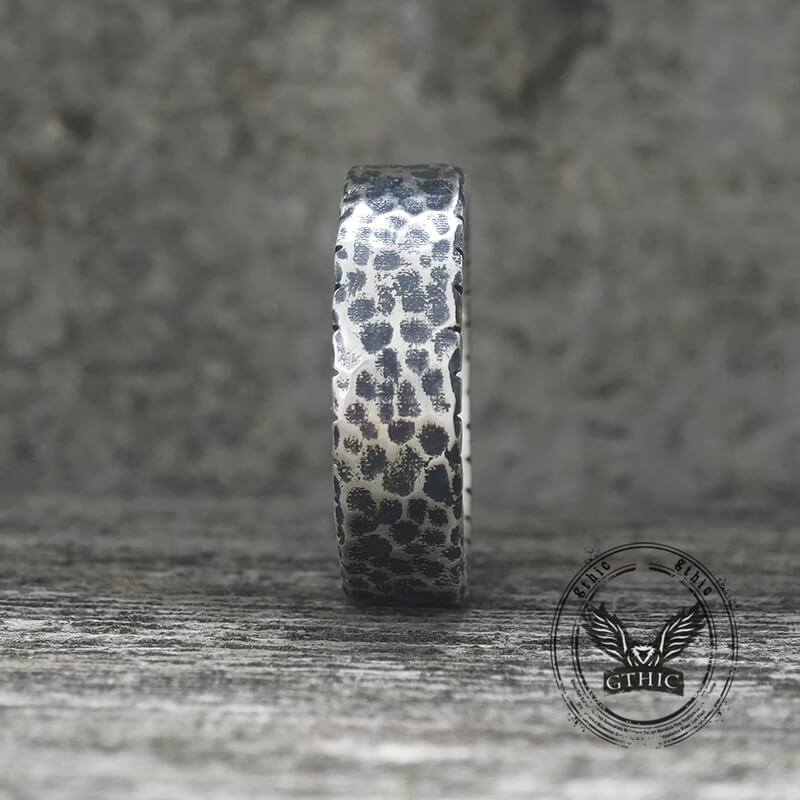 Simple Hammered Sterling Silver Band Ring | Gthic.com
