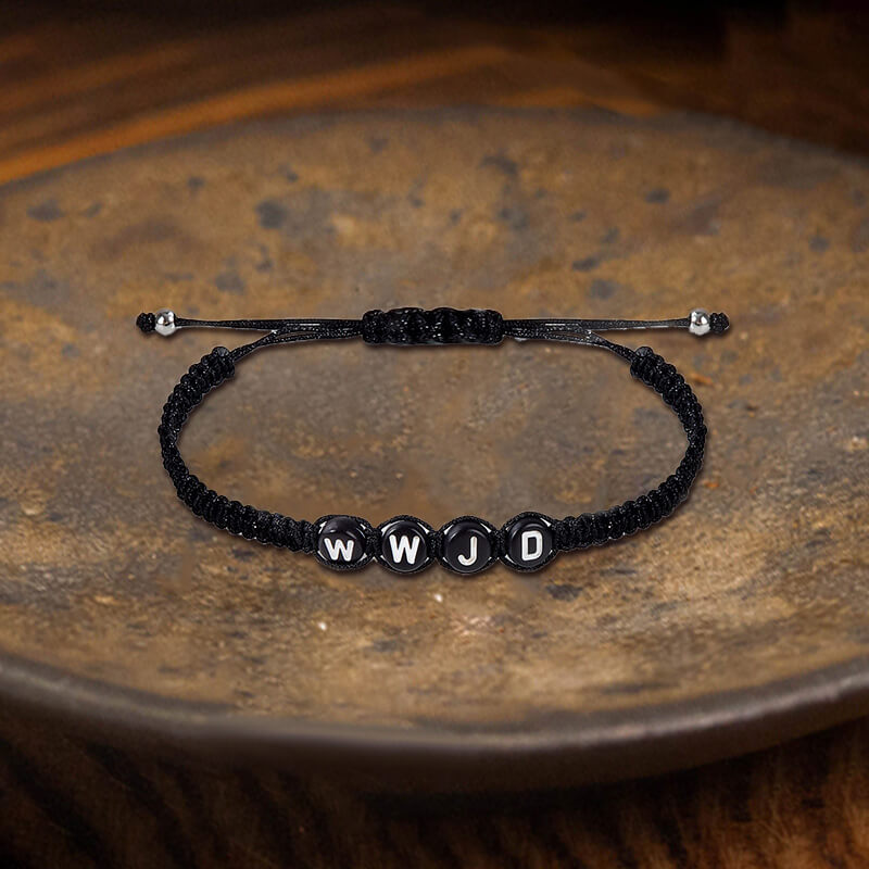 Simple Hand-Woven WWJD Letter Wax Wire Bracelet