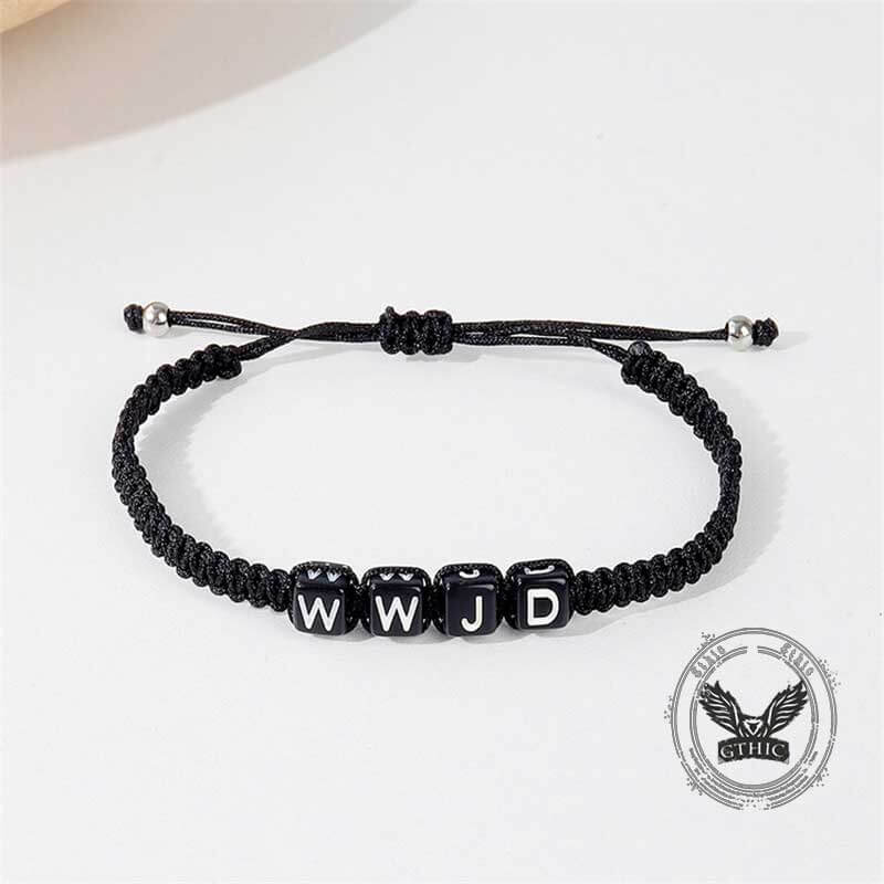 Simple Hand-Woven WWJD Letter Wax Wire Bracelet