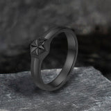 Simple Hexagon Flower Stainless Steel Ring | Gthic.com