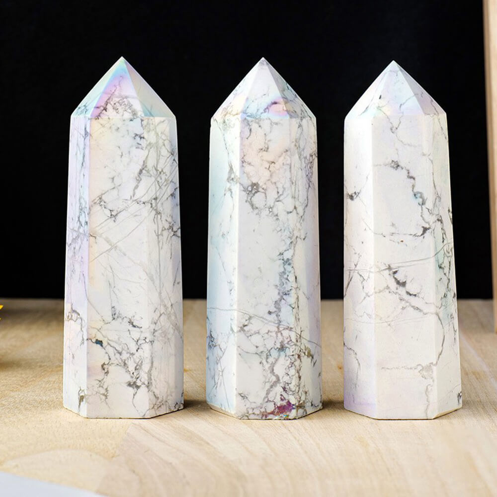 Simple Hexagonal Prism Craft Figurine Natural Crystal Tower | Gthic.com