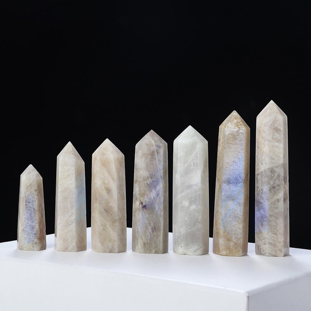 Simple Hexagonal Prism Craft Figurine Natural Crystal Tower