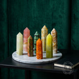 Simple Hexagonal Prism Craft Figurine Natural Crystal Tower | Gthic.com