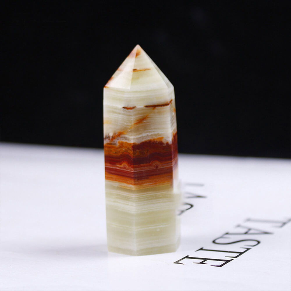 Simple Hexagonal Prism Craft Figurine Natural Crystal Tower