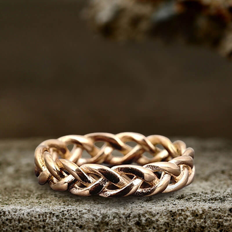 Simple Hollow Braided Twist Stainless Steel Ring | Gthic.com