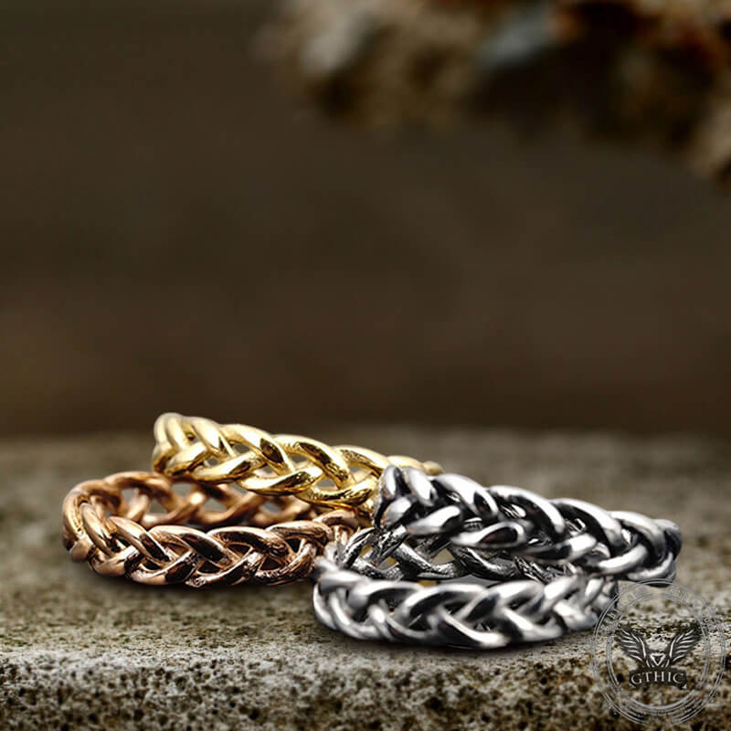 Simple Hollow Braided Twist Stainless Steel Ring – GTHIC
