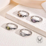 Simple Horse Eye Gemstone Stainless Steel Ring | Gthic.com