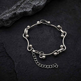 Simple Interlocking Bead Link Stainless Steel Necklace | Gthic.com
