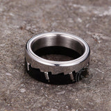 Simple Mechanical Ratchet Stainless Steel Spinner Ring