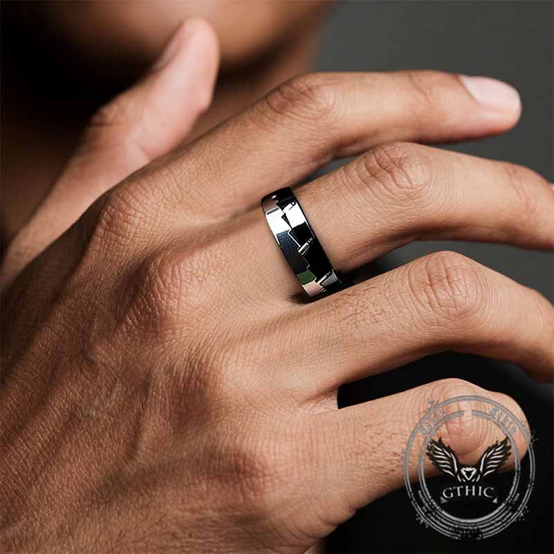 Simple Mechanical Ratchet Stainless Steel Spinner Ring 03 | Gthic.com