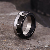 Simple Mechanical Ratchet Stainless Steel Spinner Ring | Gthic.com