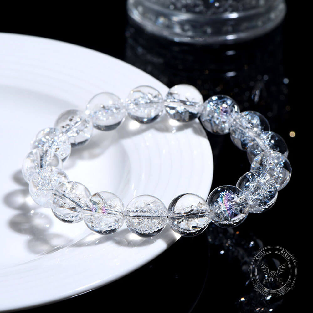 Simple Natural Clear Crystal Bead Bracelet