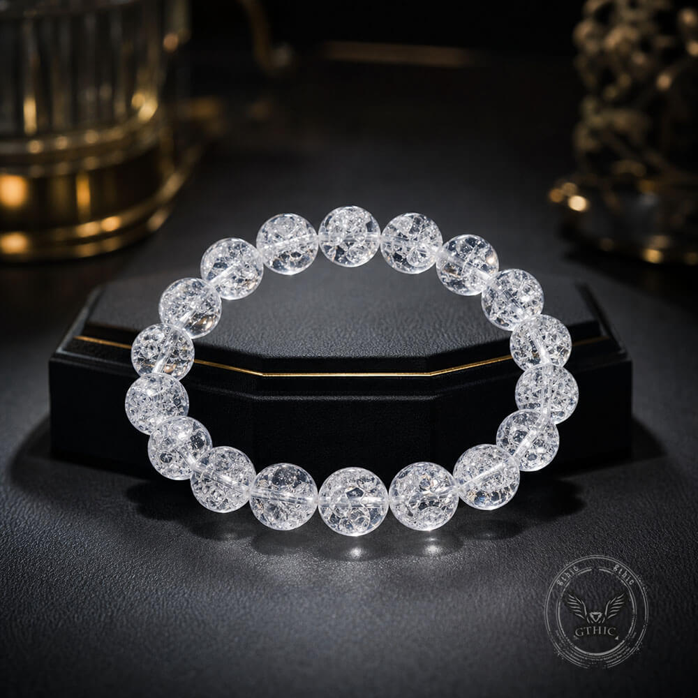 Simple Natural Clear Crystal Bead Bracelet | Gthic.com
