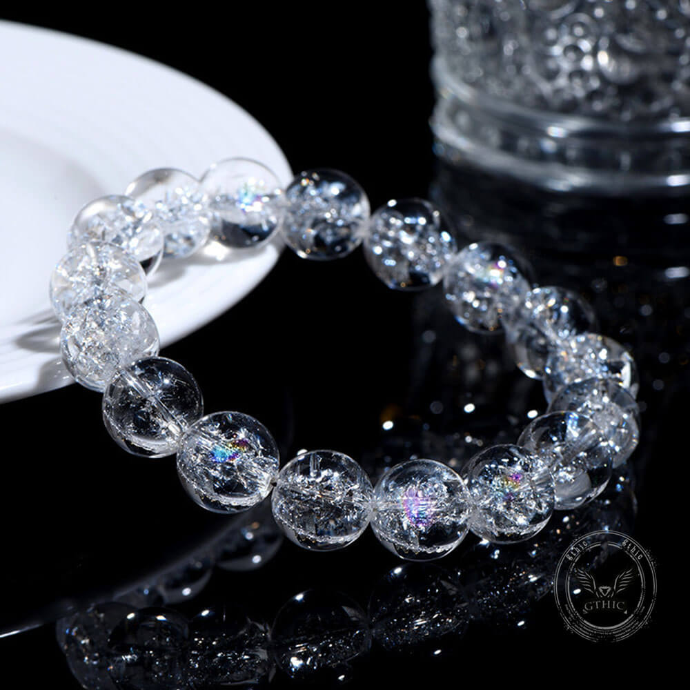 Simple Natural Clear Crystal Bead Bracelet | Gthic.com
