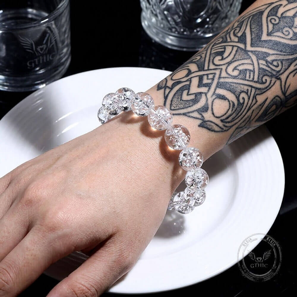 Simple Natural Clear Crystal Bead Bracelet | Gthic.com