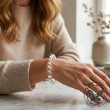 Simple Natural Clear Crystal Beaded Bracelet | Gthic.com