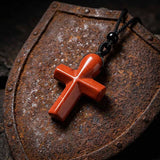 Simple Natural Crystal Cross Charm Necklace | Gthic.com