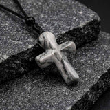 Simple Natural Crystal Cross Charm Necklace