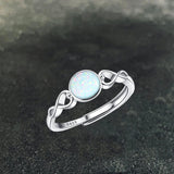 Simple Opal Sterling Silver Adjustable Engagement Ring | Gthic.com