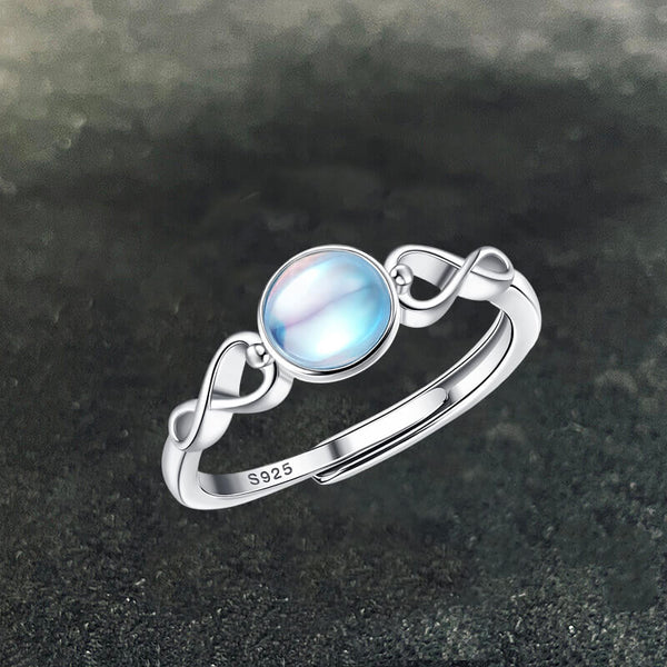 Simple Opal Sterling Silver Adjustable Engagement Ring | Gthic.com